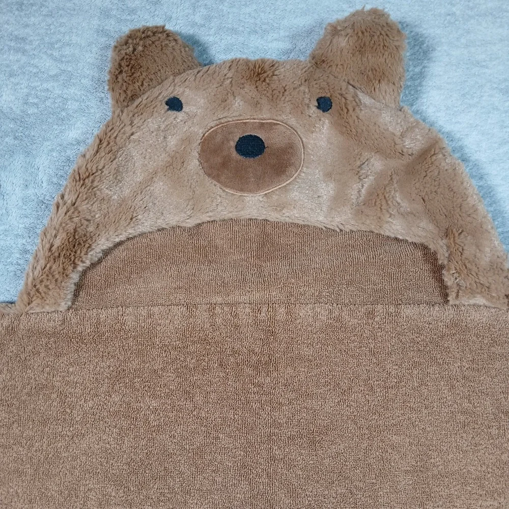 Pottery Barn Kids Hooded Towel Brown Bear Cotton Bath Pool